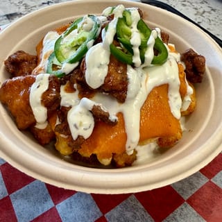 Buffalo Fried Chicken Mac Stack